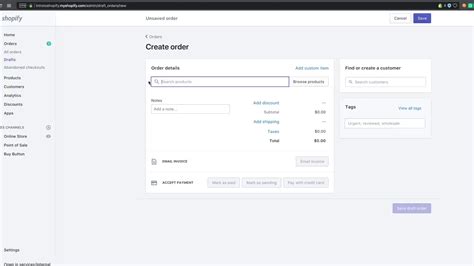 can't create draft order shopify